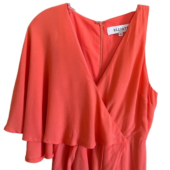 NWT Revolve Elliatt Glow Dress Blood Orange Asymmetric XS - Picture 3 of 14